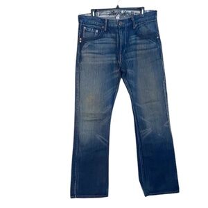 Vintage‎ Levi’s SilverT ab Slim Boot Men's Jeans Blue Leather Trim Studded 34x32